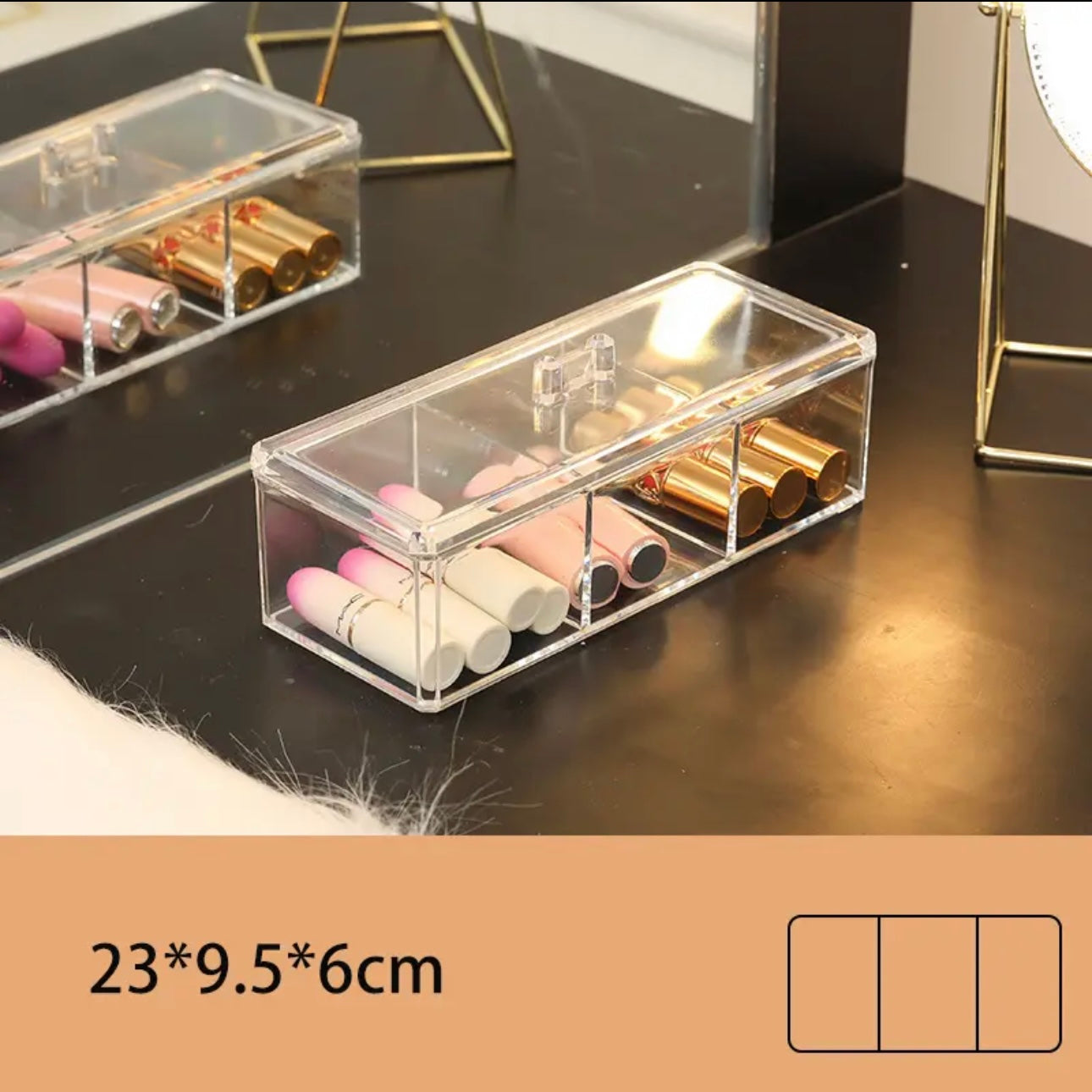 3 Grids Acrylic Made Organizer for Cosmetics